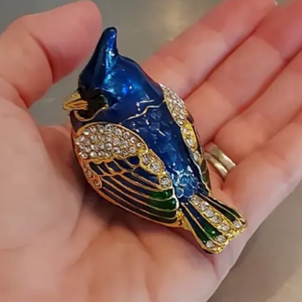 BLUE BIRD TCHATCHKE TRINKET HIDE AWAY